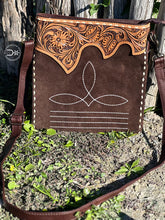 Load image into Gallery viewer, Tooled Boot Stitched Crossbody ~ Brown
