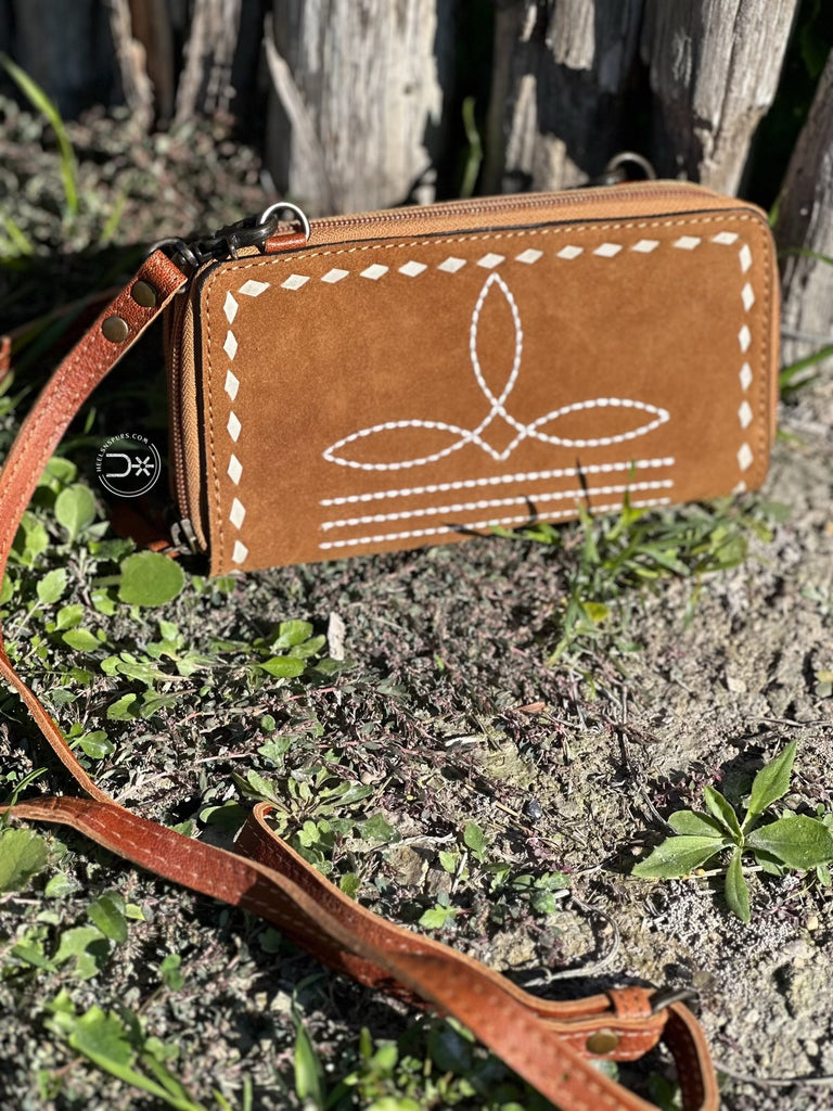 Boot Stitched Crossbody Wallet