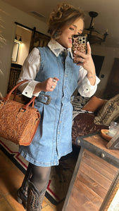 Buckle Denim Dress