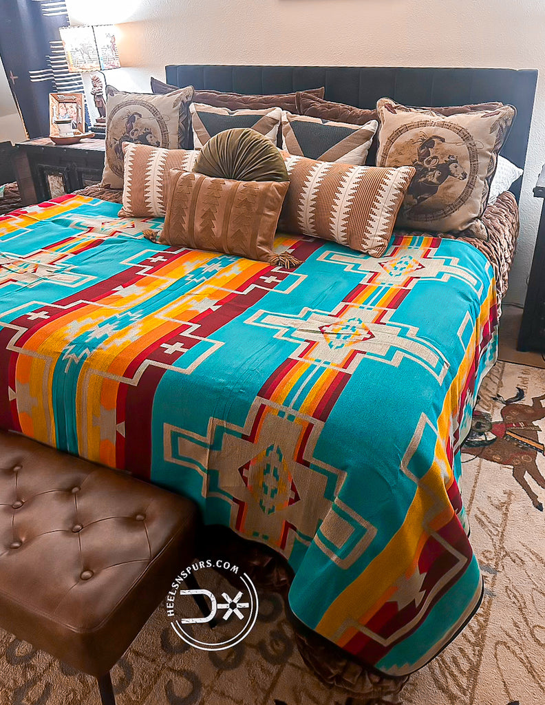 Rusty Trail Aztec Bedspread ~ King Size