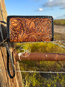 Santa Fe Tooled Organizer ~ Black/Brown