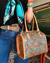 Load image into Gallery viewer, The Cowgirl Speedy Purse ~ Turquoise &amp; Natural
