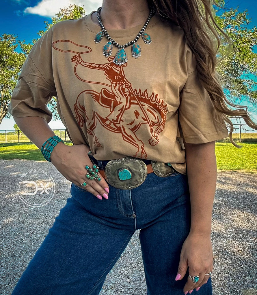 Bronc Buster Tee ~ Tan