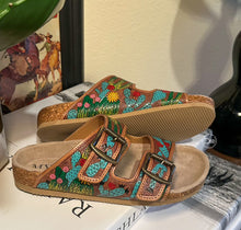 Load image into Gallery viewer, Cactus Tooled Sandals ~ 004
