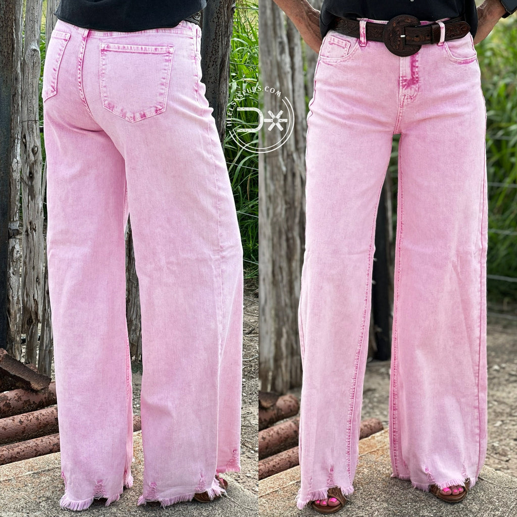 Risen High Rise Pink Jeans