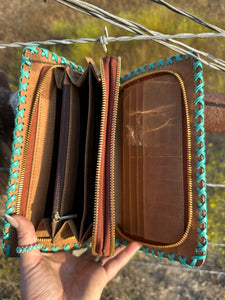 Santa Fe Tooled Organizer ~ Turquoise