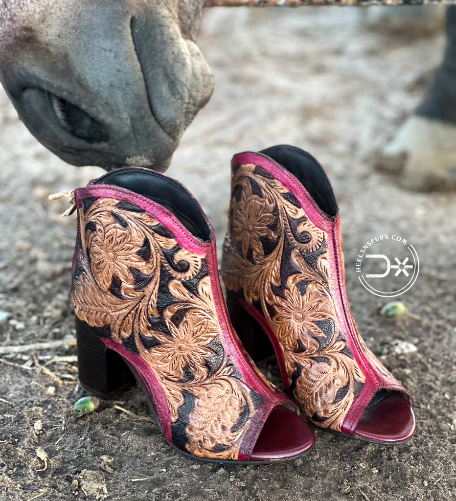 Leather Tooled Heel