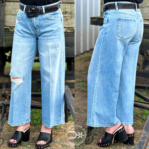 Olivia Vervet Wide Crop Jean