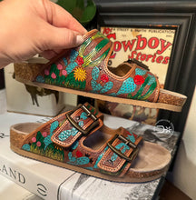 Load image into Gallery viewer, Cactus Tooled Sandals ~ 004
