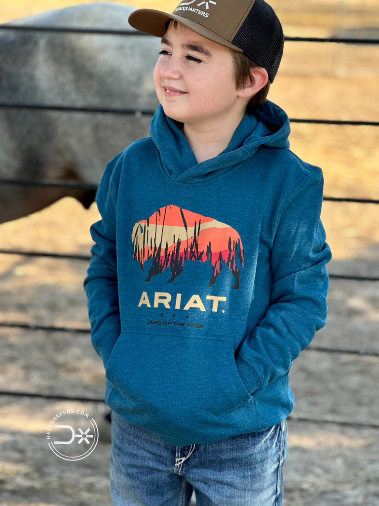 Boys Ariat Blue Hoodie