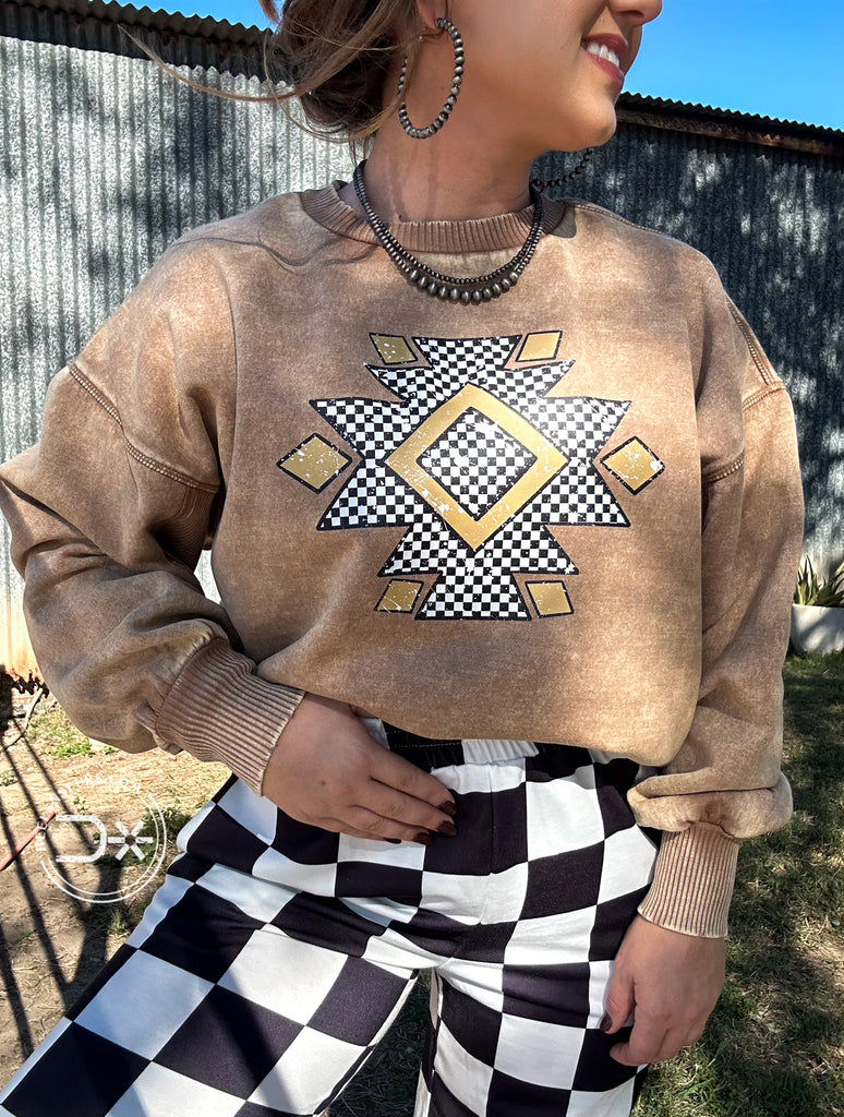 Checkered Aztec Sweatshirt