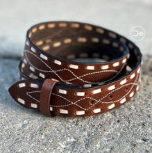 Load image into Gallery viewer, Leather Stitched Belt (Sold Without A Buckle)
